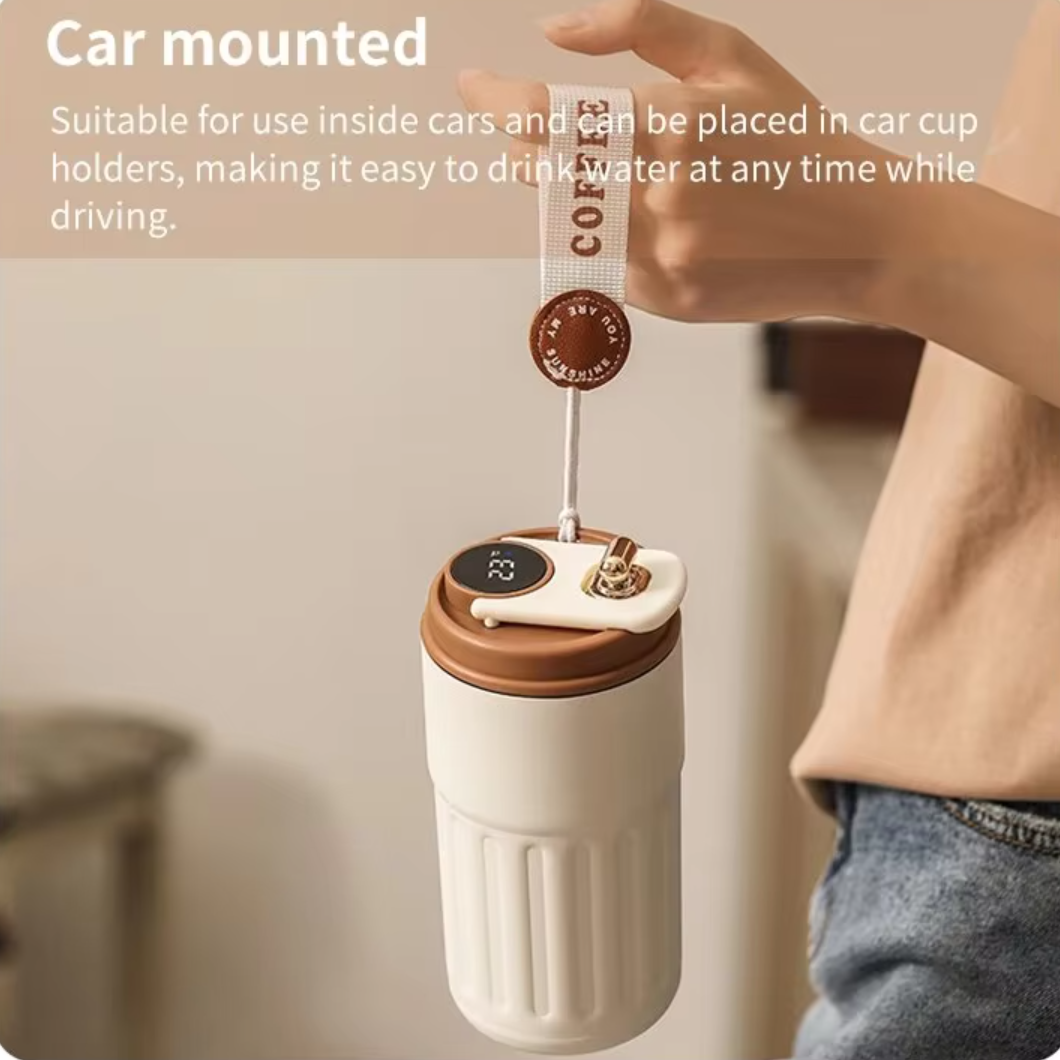 Smart Temperature Display Stainless Steel Coffee Cup – 450ml