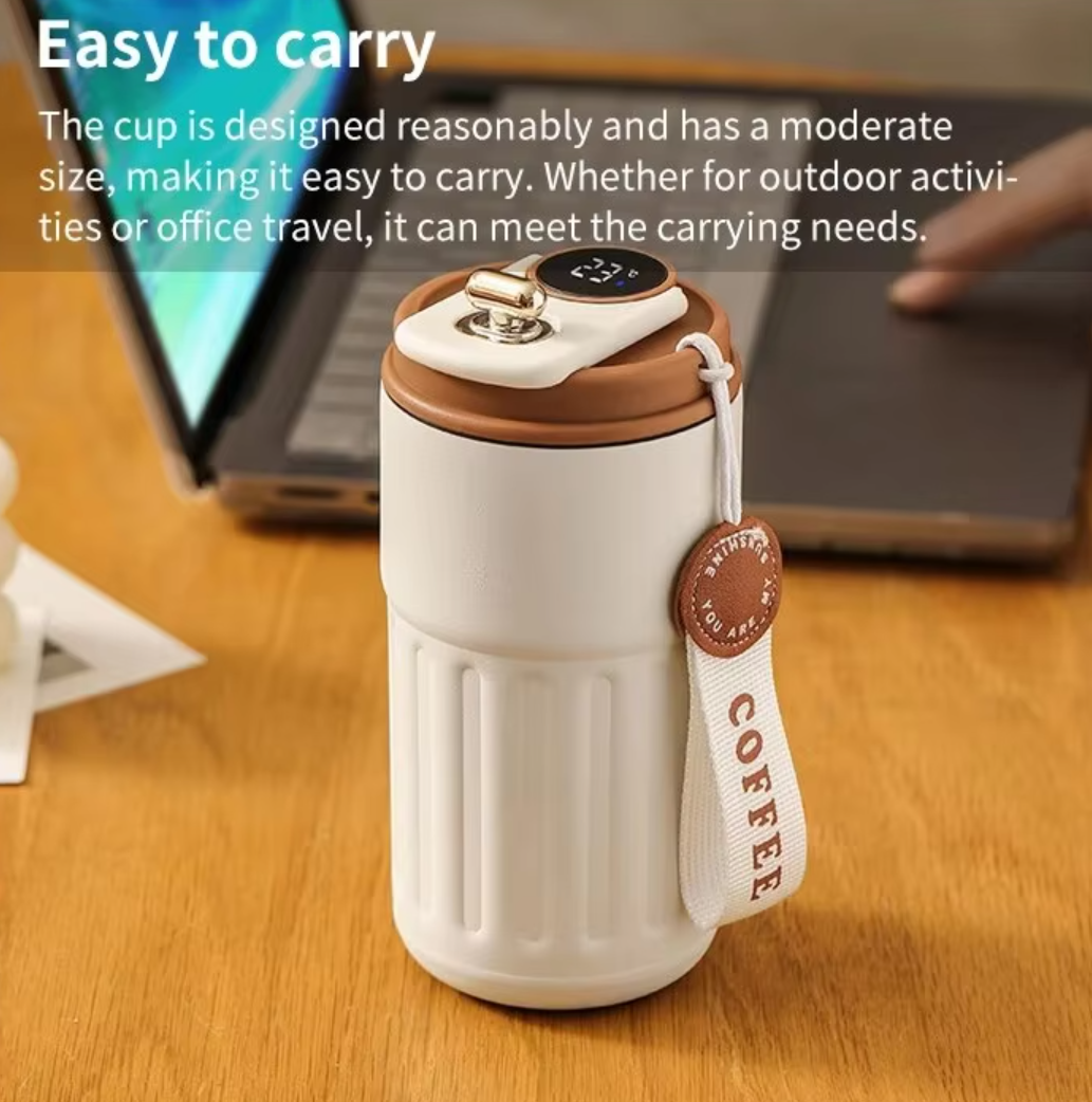 Smart Temperature Display Stainless Steel Coffee Cup – 450ml