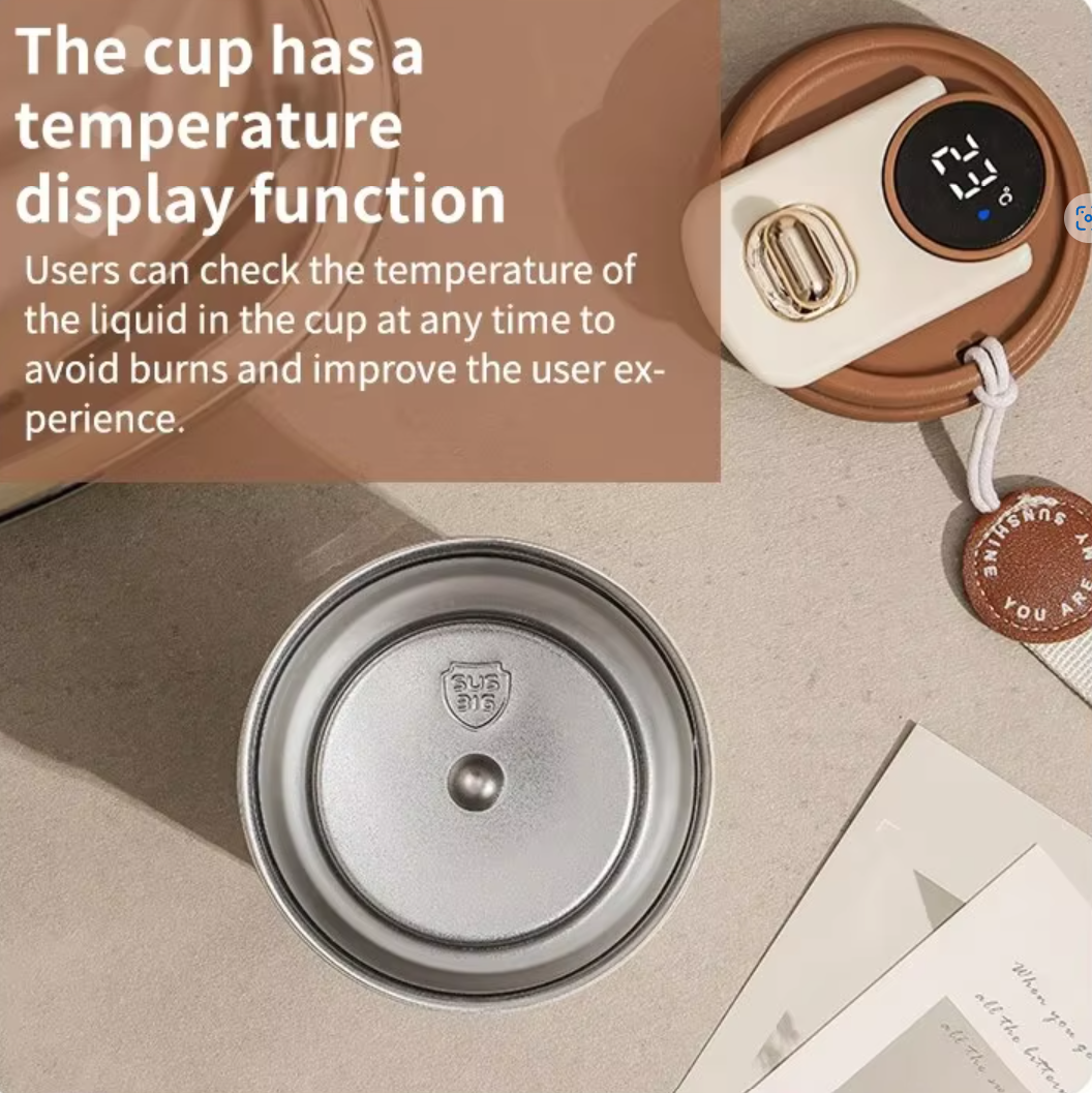 Smart Temperature Display Stainless Steel Coffee Cup – 450ml