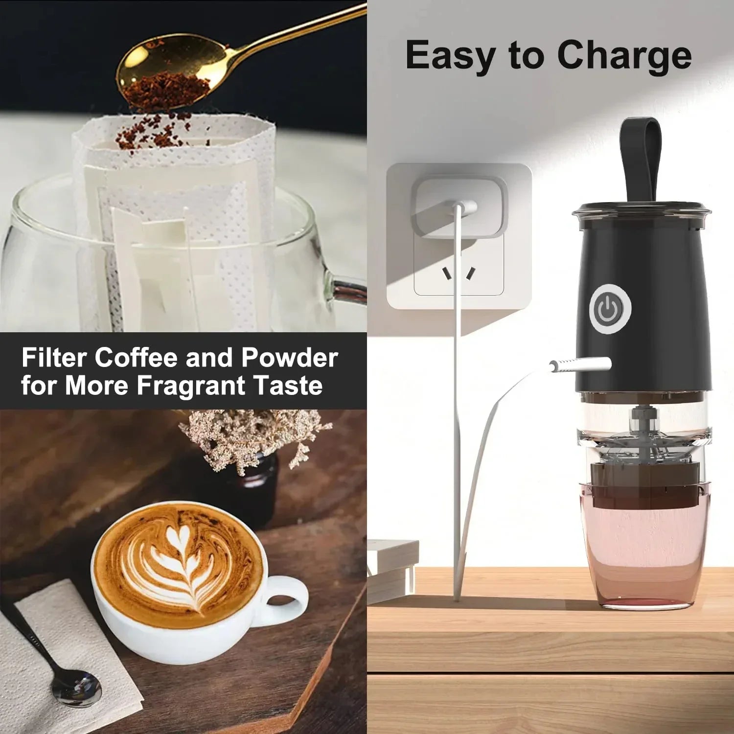 Portable Electric Manual 2-in-1 Coffee Grinder