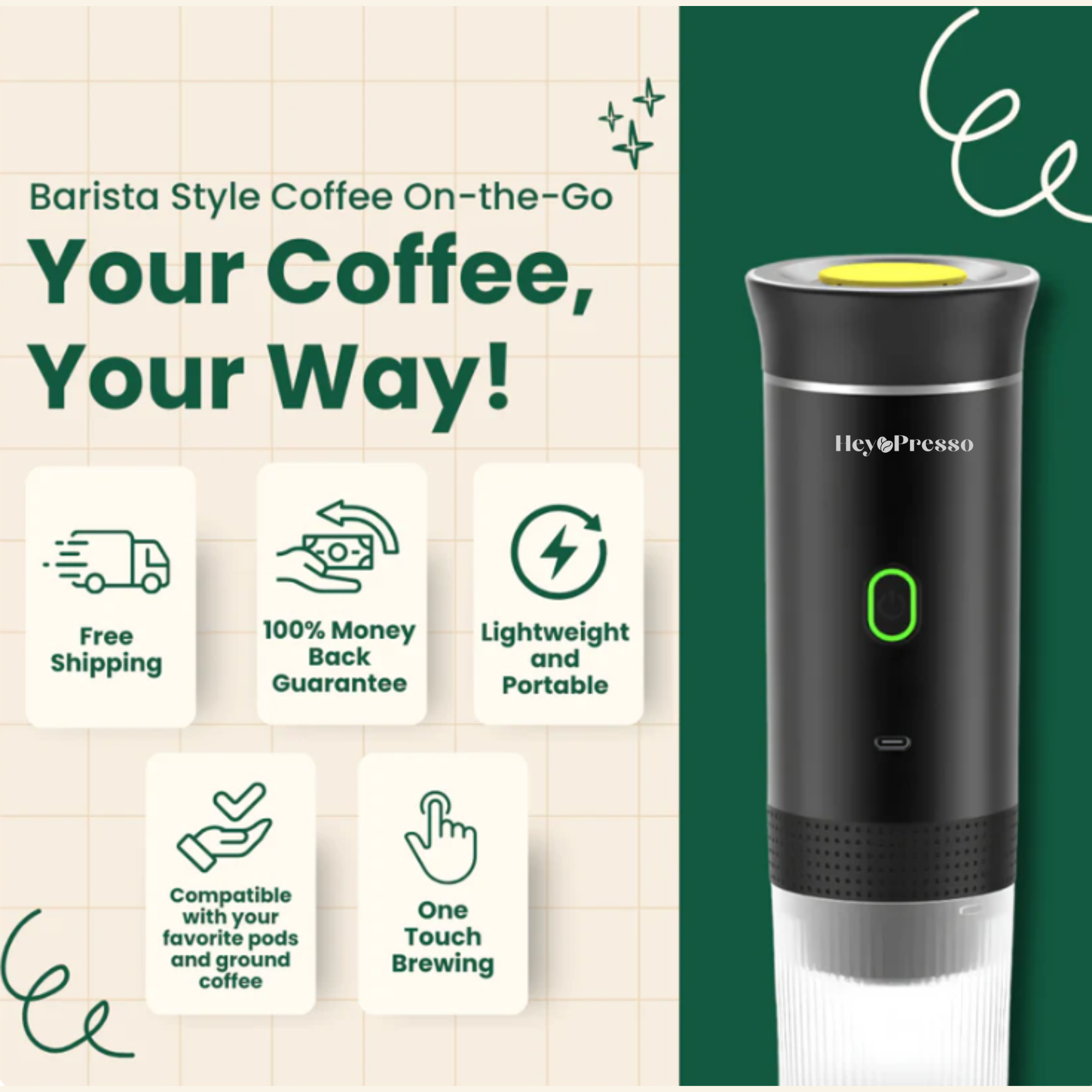 3 in 1 Portable Espresso Machine